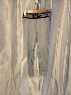 Gymshark Grey Leggings with Black Branded Waistband